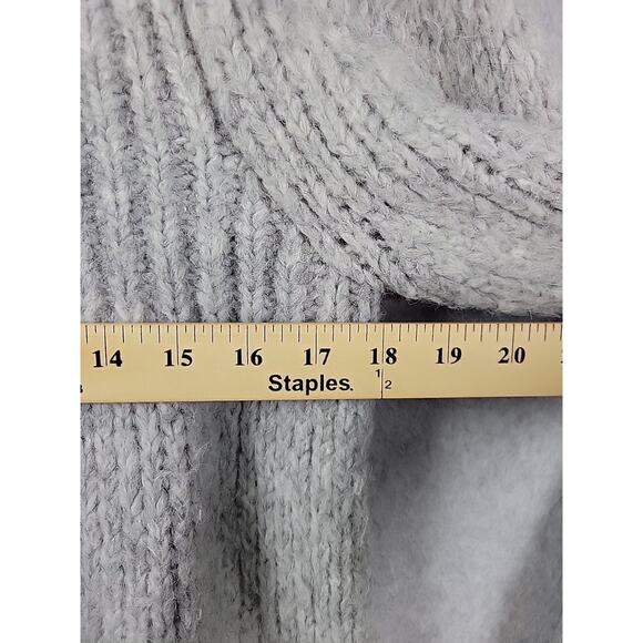 BCBGMaxazria Alpaca Blend Gray Knit LS Oversized Scoop Neck Sweater Women's Lrg - Picture 9 of 11